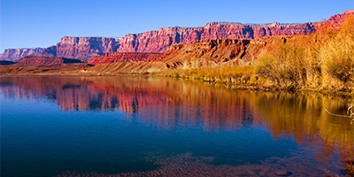 red cliffs along the colorado river